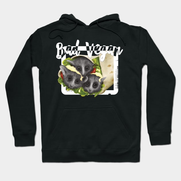 Sarcastic Anti Vegan Lemur - Dark Humor Hoodie by Bla-Jin